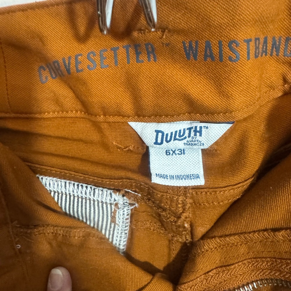 Duluth Trading Co Women's Straight Leg Jeans - Orange denim